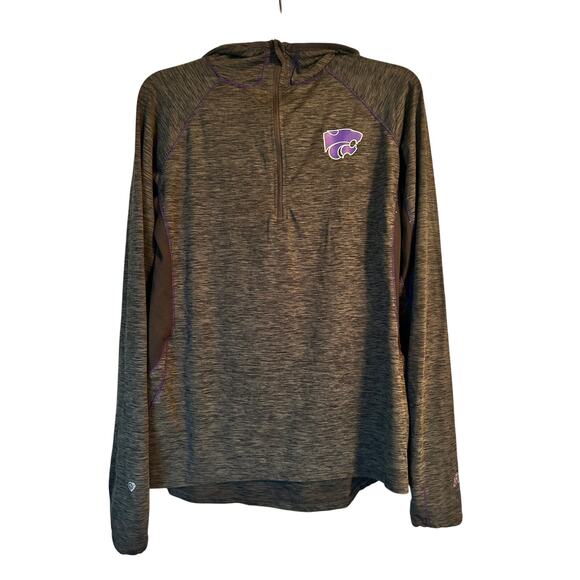 GUC Women's Colosseum Gray K-State 1/4 Zip Pullover Hoodie Size Large - Picture 1 of 7